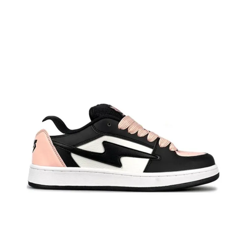 ABCYLM Thermal Slip Resistant Cushioning Low Top Skateboard Shoes Women's Black Pink-1