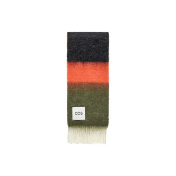 COS Mohair Blend Mohair Wool Polyamide Knit Scarves Men's Orange