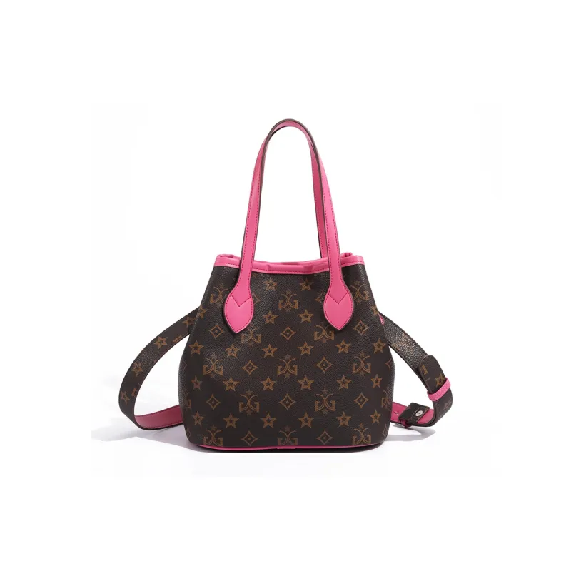 MISS GAIL Artificial Leather Handbag, Shoulder Bag, Crossbody Bag Medium Size Women's Rose Red-3
