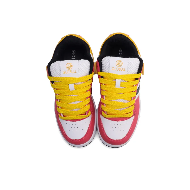 GLO BULL Skateboard Shoes Unisex Low Top White Pink Yellow-3