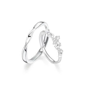 LUCA Sterling Silver Rings Unisex Gift Box Set