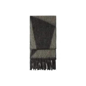 ZARA Wool Blend Acrylic Polyester Wool Knit Scarves Women's White/Gray