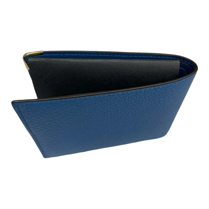 CARTIER Must De Cartier Cow Leather Wallet Women's Blue-1