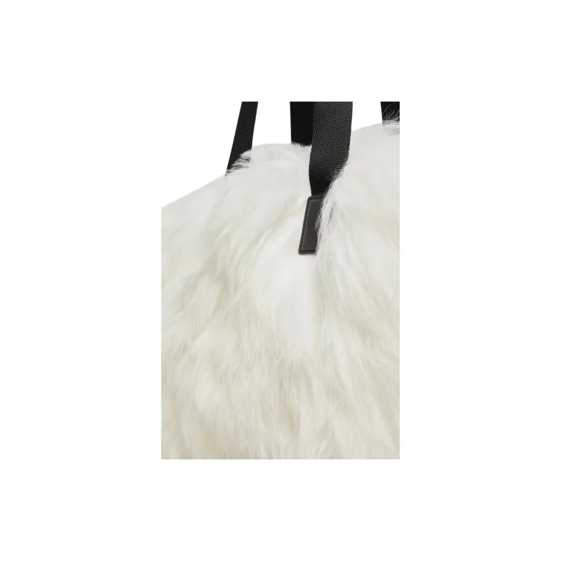 Moncler Shearling Tote Bag Shopping Bag Handbag Women's White-4