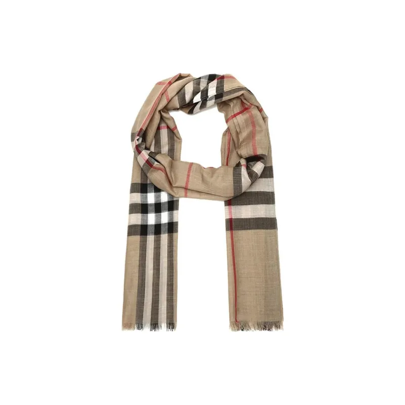 Burberry Checked Frayed Edge Scarf-2