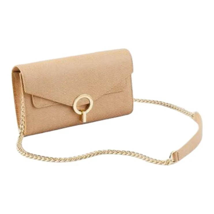 Sandro Leather Handheld Shoulder Bag Women's Beige-2