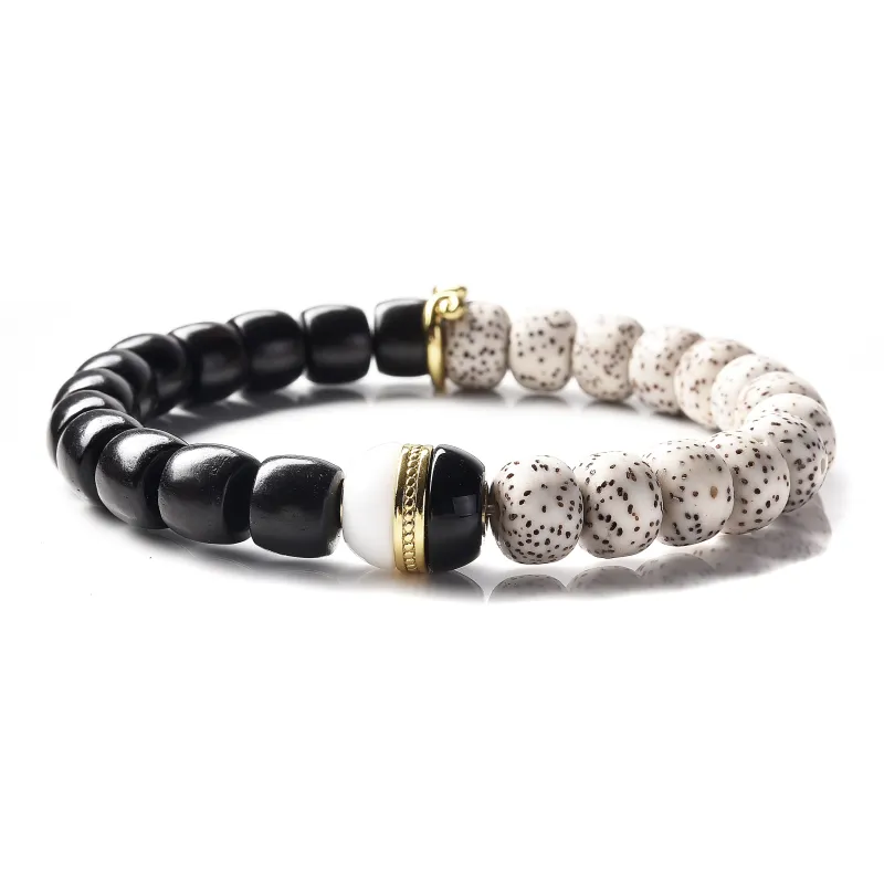 Abby's Wonderland Star Moon Bodhi Seeds Good Luck Collectible Beaded Bracelet Vintage Niche Unisex-2