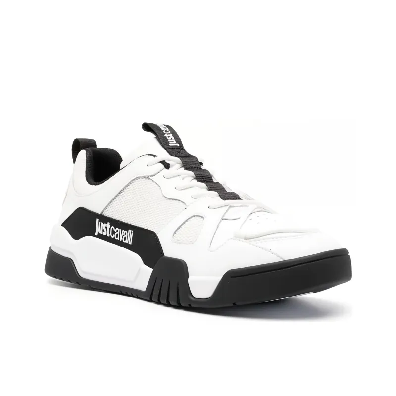 Just Cavalli Low-Top Skateboard Shoes Men's White Black-2