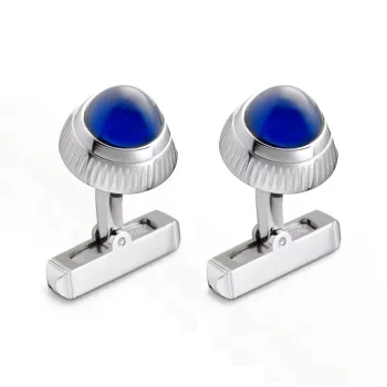 CARTIER Sterling Silver Palladium Spinel Cufflinks Women's Blue