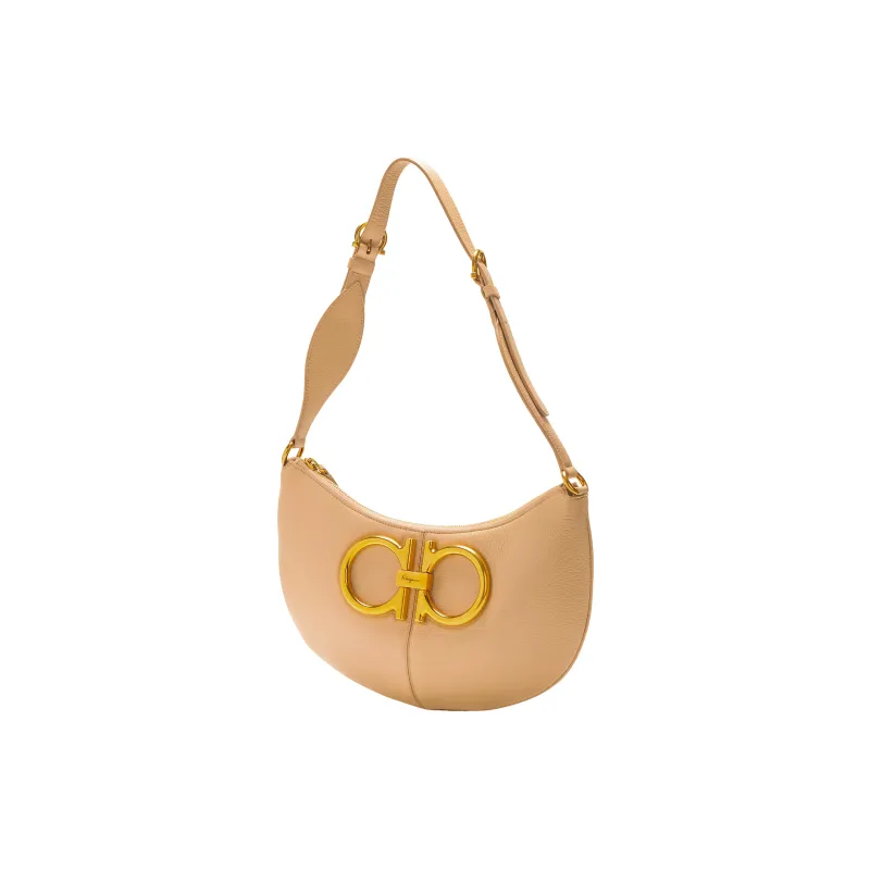 FERRAGAMO Leather Handbag, Shoulder Bag Women's Dusty Pink-3