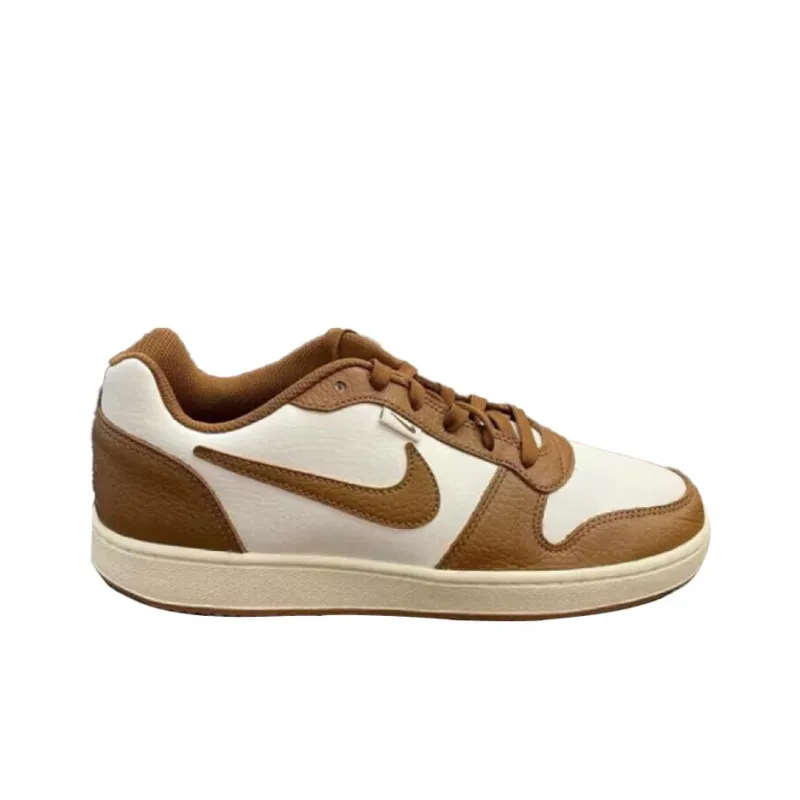 Nike EBERNON Anti Slip Wear Resistant Low Top Skateboard Shoes Men's White Brown-1