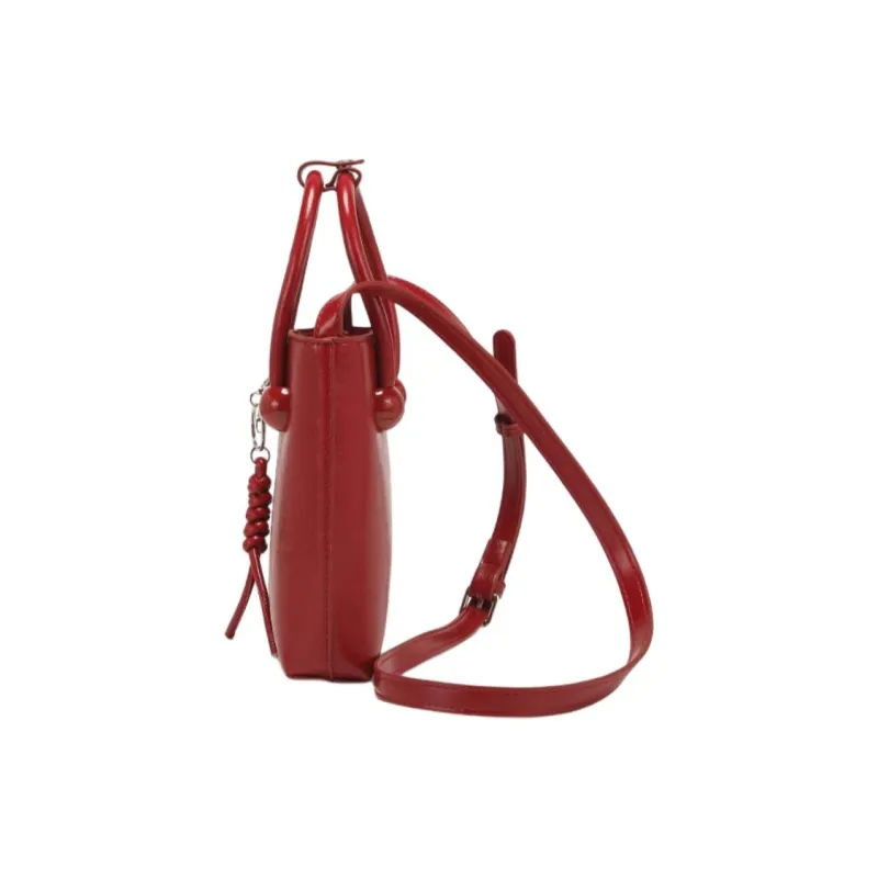 PAYOT Microfiber Synthetic Leather Shoulder Bag Crossbody Bag Handbag Small Size Women's Red-1
