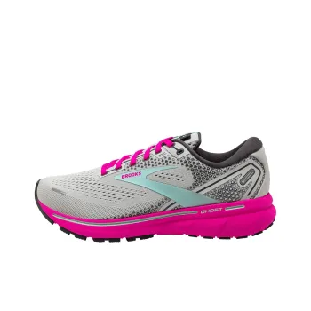 Brooks Ghost 14 Anti-Slip Wear-Resistant Low-Top Casual Running Shoes Women's Gray Pink