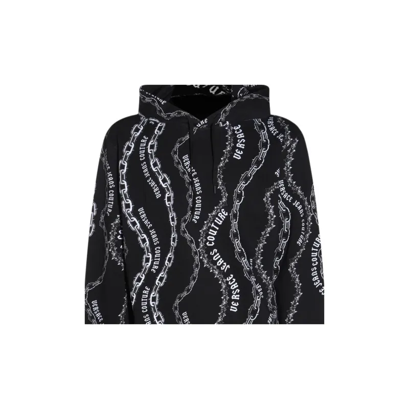 VERSACE Logo print Cotton Hoodie-6