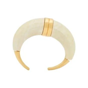 SAINT LAURENT Resin Metal Bangles Unisex Gold