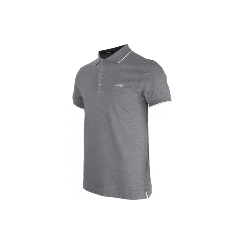 Zegna Logo Embroidered Short Sleeved Polo Shirt-2