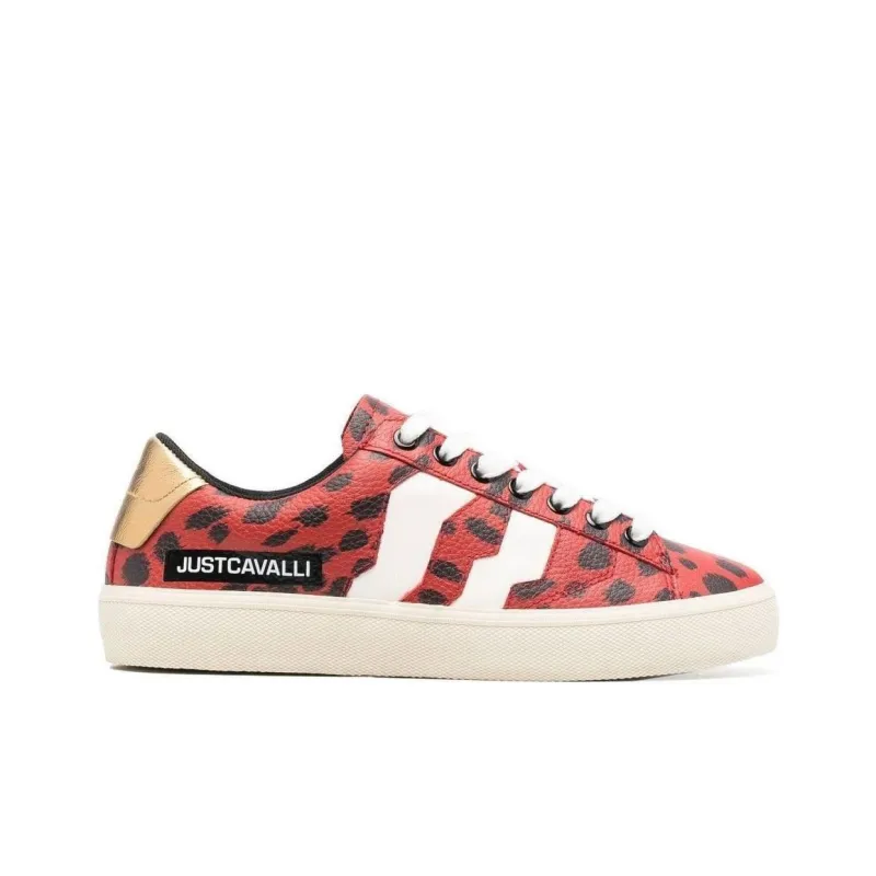 Just Cavalli Low-Top Skateboard Shoes Women's White Black Red-1