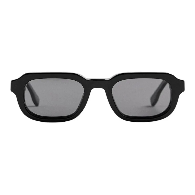 ZARA Acetate Acetate Rectangular Sunglasses Men's Black-1