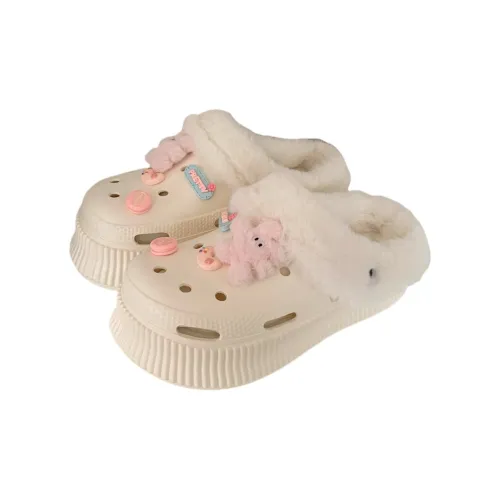 SHIGUDE Slippers Women's Cream White
