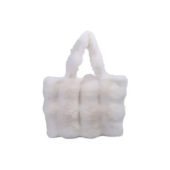 Yalu Plush Handbag Regular Women's White/Gray/Khaki/Pink