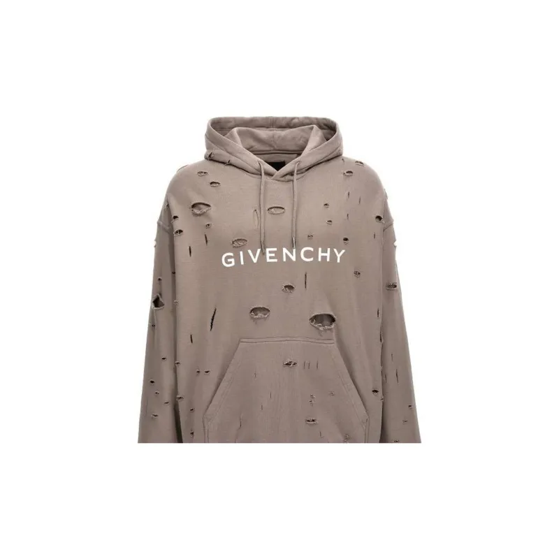 Givenchy Distressed Drawstring Hoodie-7
