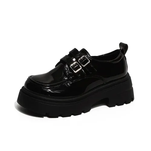 EEueeczs Casual Single Shoes 5.5cm Women's Black