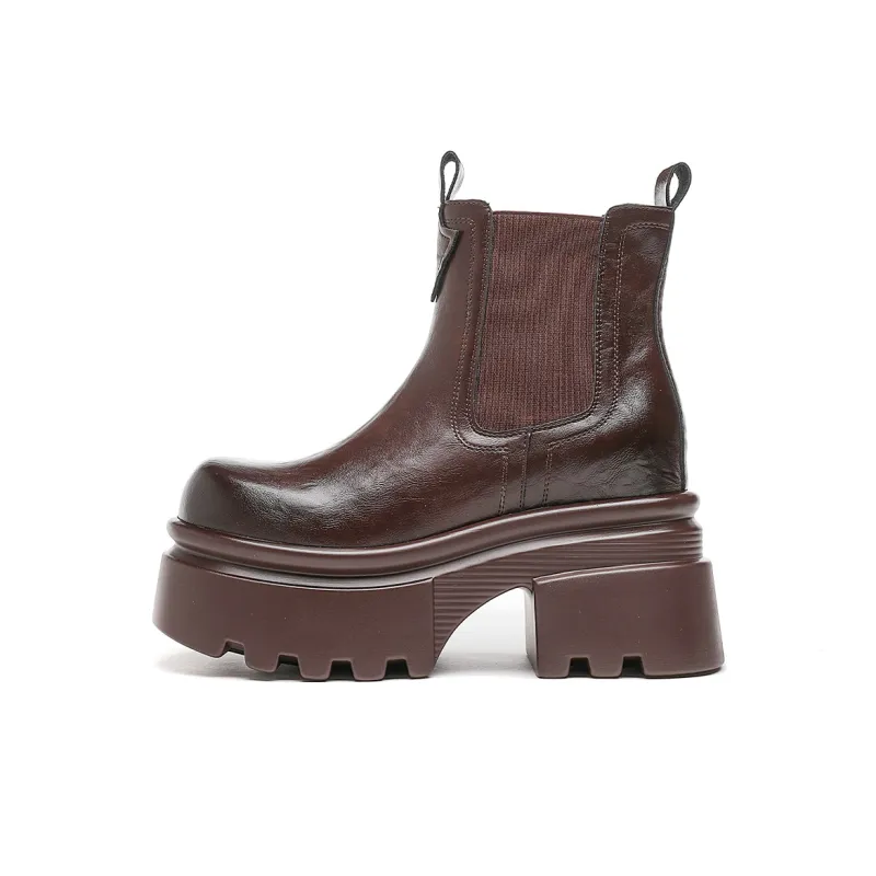 CARDANRO Small sized Sky Vegetables Short Chelsea Boots Women's-5