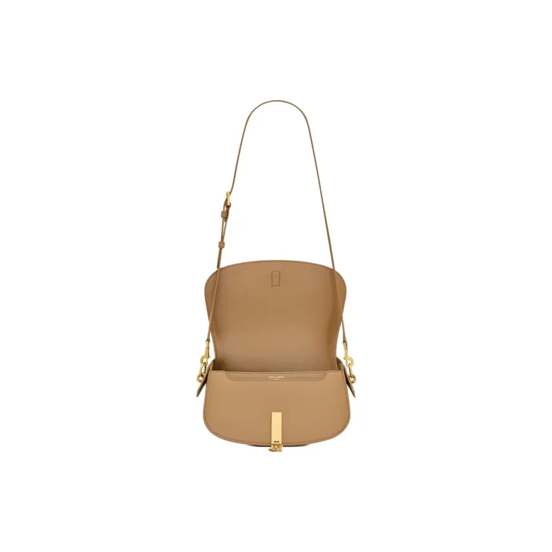 SAINT LAURENT Calfskin One Shoulder Handbag Women's Light Brown-5