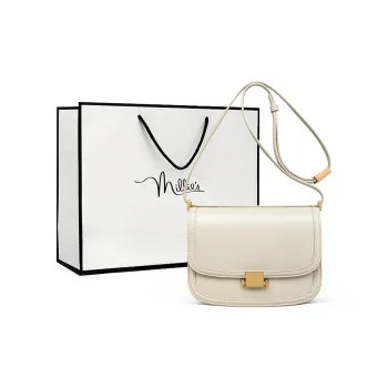 MILLIE'S Cow Leather With Synthetic Leather Underarm Shoulder Bag, Crossbody Bag Regular Women's Ecru