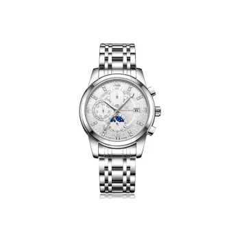 WSK Automatic Mechanical Movement Steel Strap Women's Watch White Dial