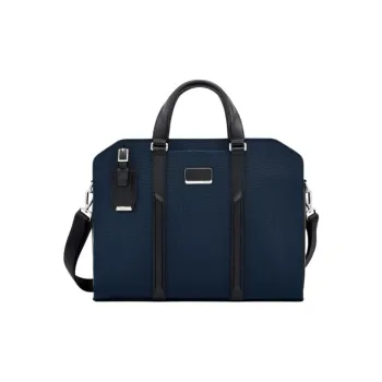 TUMI Leather Portable Laptop Bag Unisex Marine Blue