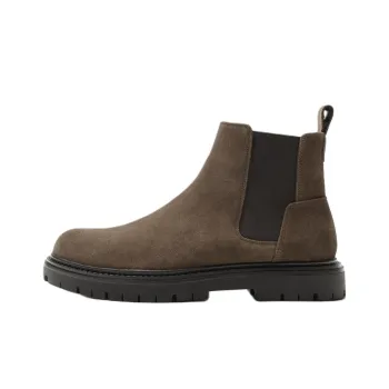ZARA Short Chelsea Boots Men's Taupe