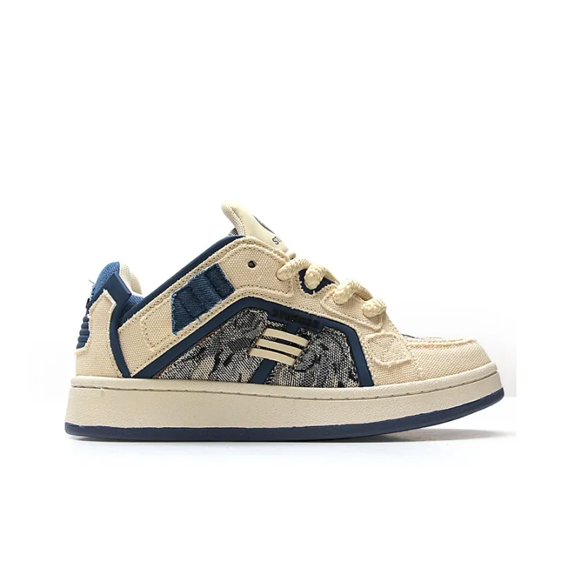 STUR YSN Wear resistant And Lightweight Low Top Skateboard Shoes Unisex Denim Blue-1