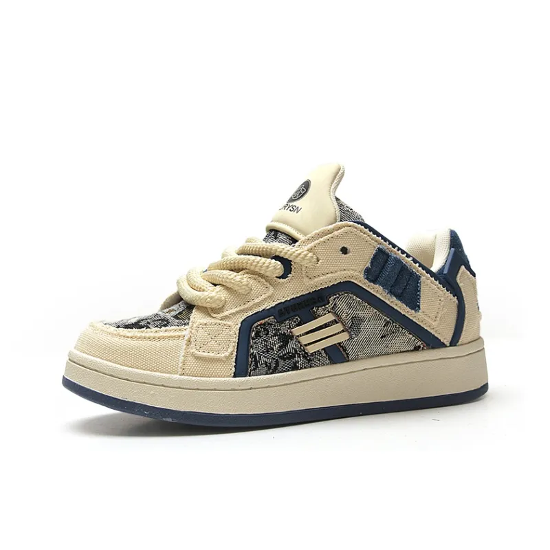 STUR YSN Wear resistant And Lightweight Low Top Skateboard Shoes Unisex Denim Blue-0