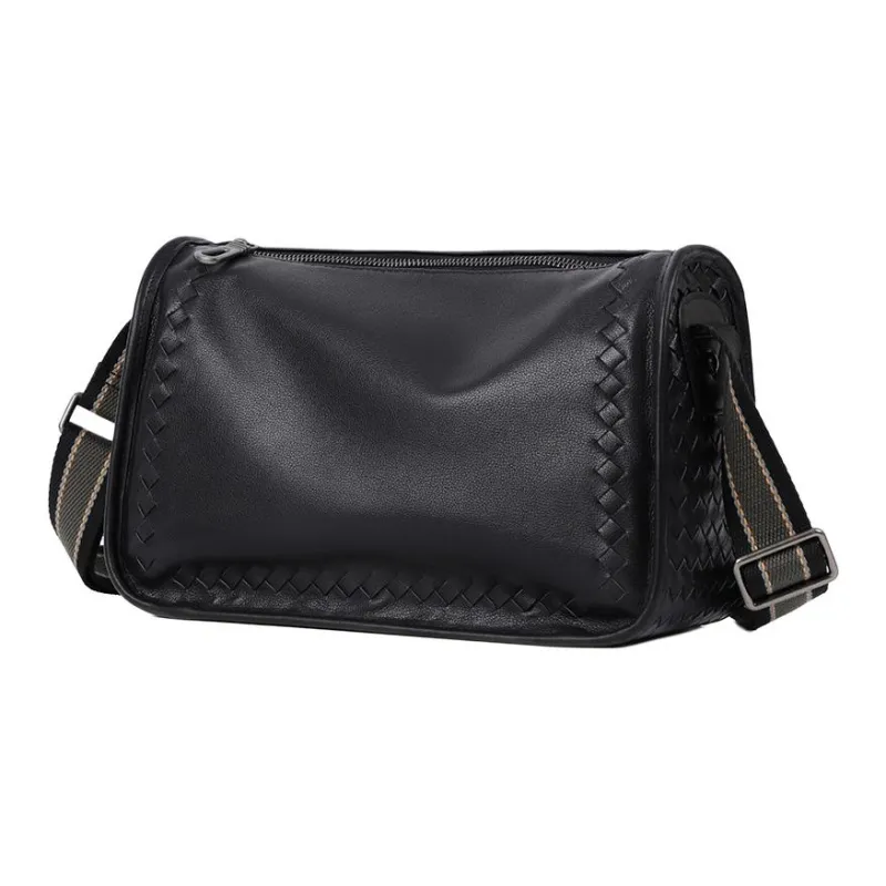 LARTIGENT Cow Leather Crossbody Bag Men's Black-4