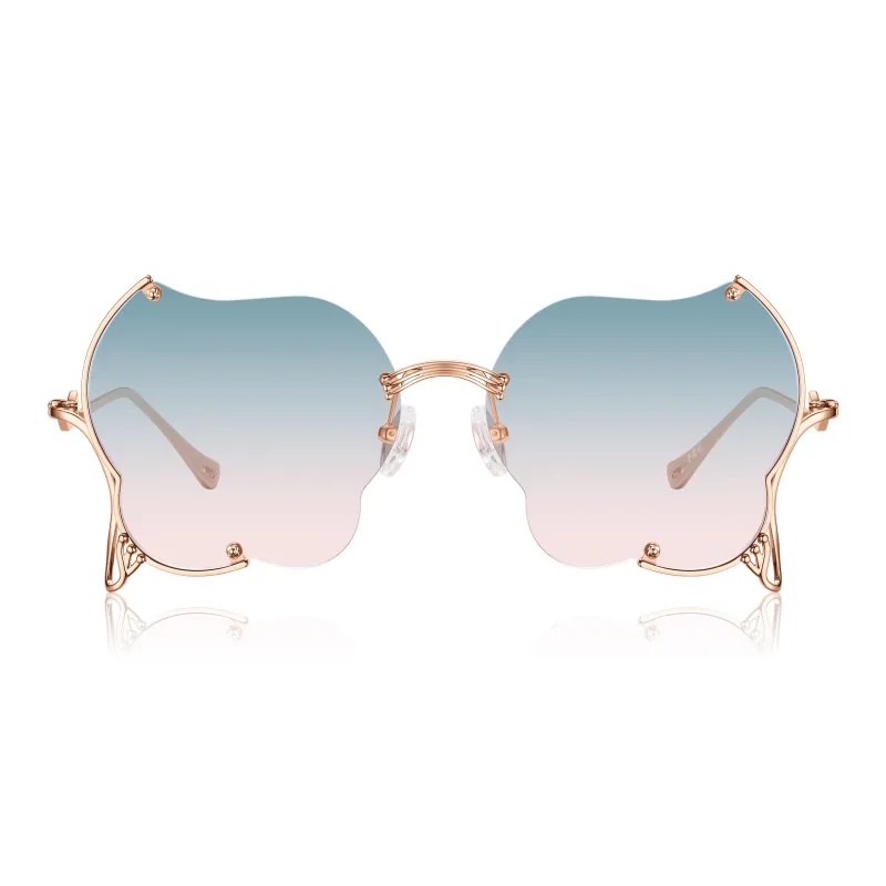 Lao Feng Xiang Β Titanium Irregular Shape Sunglasses Women's-0