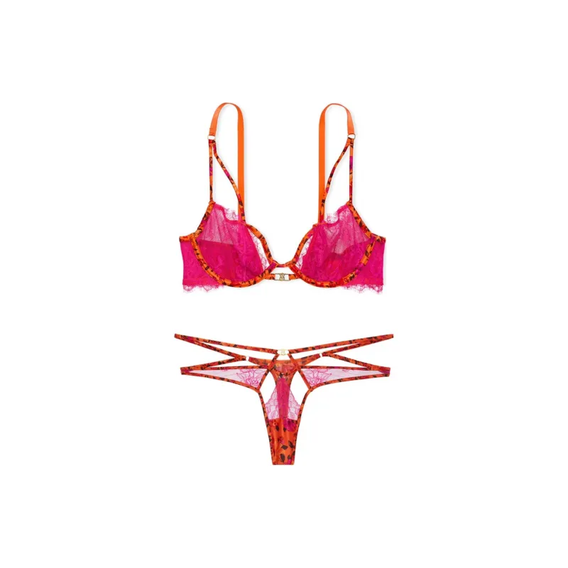 Victoria's Secret Underwear Set Women's Rose Red-0