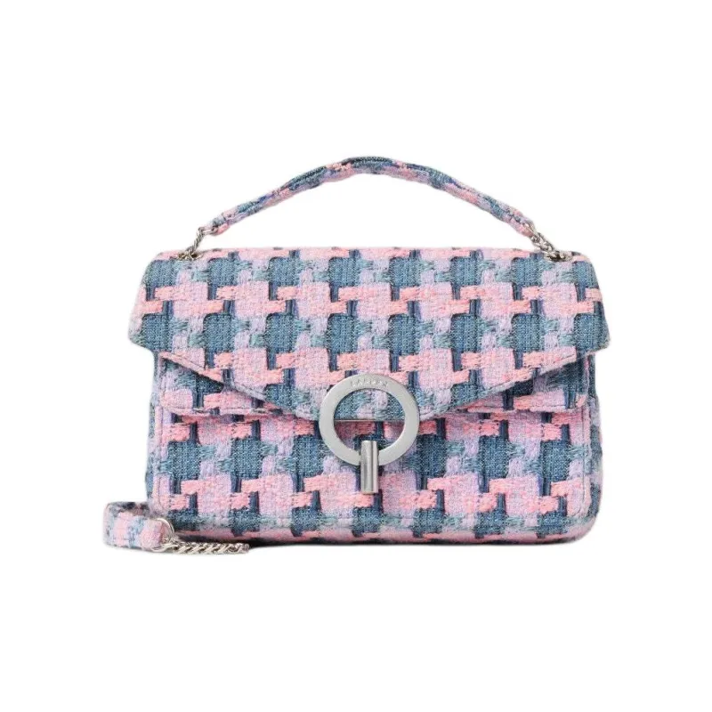 Sandro Tweed Shoulder Bag Regular Women's Pink & Blue-0