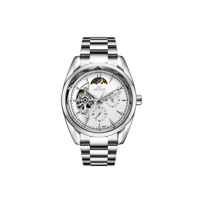 LIBER AEDON Mechanical Movement White Dial Men's Watches-6