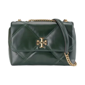 TORY BURCH Kira Nappa Leather Handbag Shoulder Bag Small Size Women's Basil Green