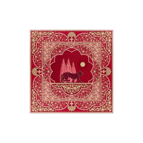 CARTIER Silk Cashmere Shawls Unisex Red