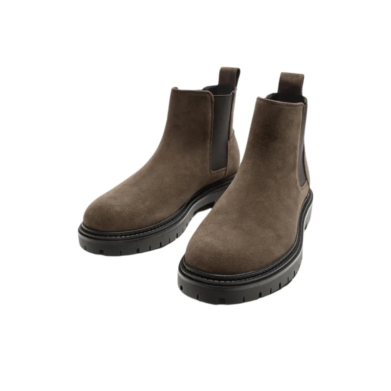 ZARA Short Chelsea Boots Men's Taupe-2