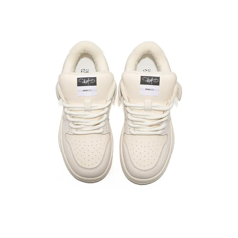 Yang Nianhua Warm Slip-Resistant Cushioning Wear-Resistant Low-Top Skateboard Shoes Women's Beige-8