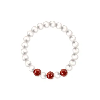 SIMPLE JOYS Shell Pearl Bracelets Women's White
