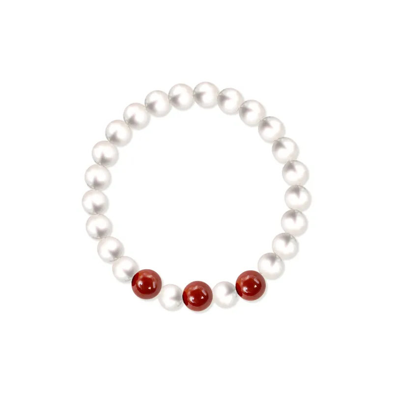 SIMPLE JOYS Shell Pearl Bracelets Women's White-0
