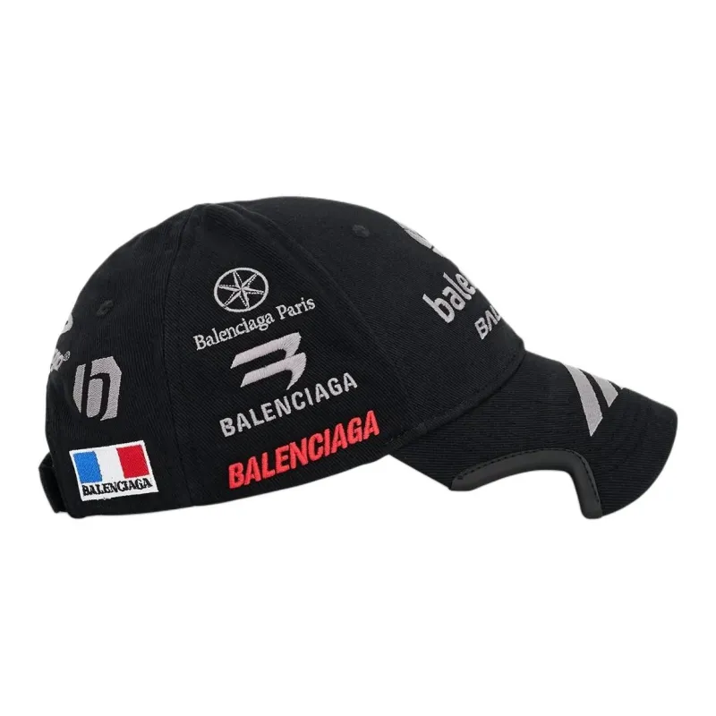 Balenciaga Cotton Baseball Caps Men's Black-4