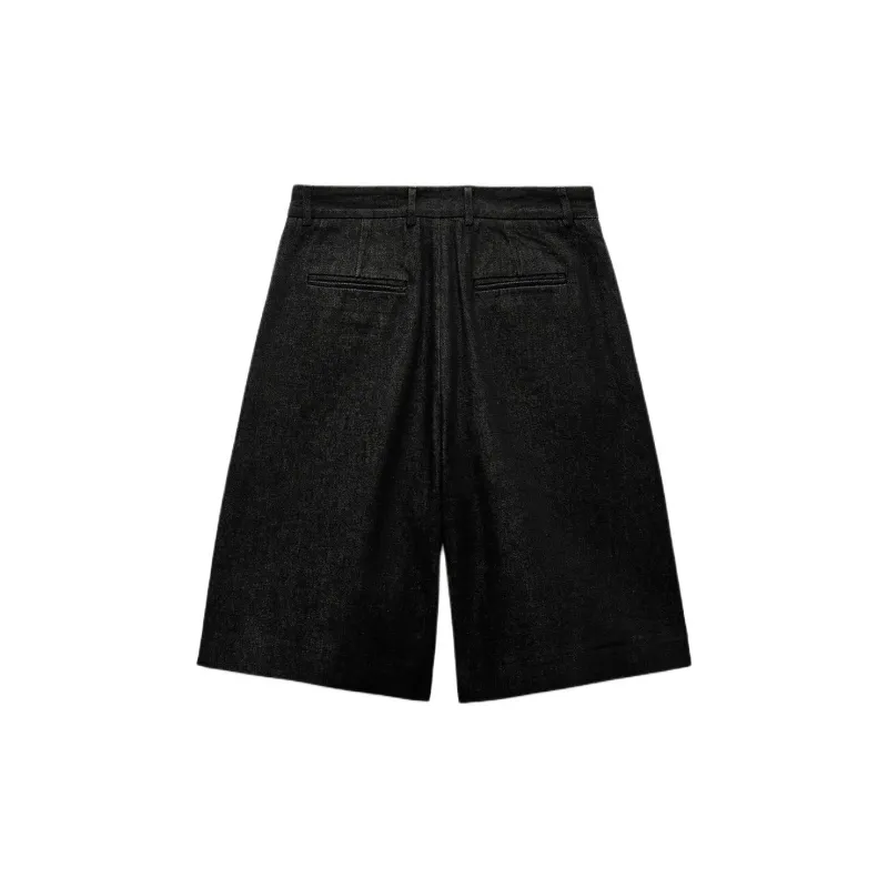 ZARA ZW Series Denim Shorts Women's Black-1
