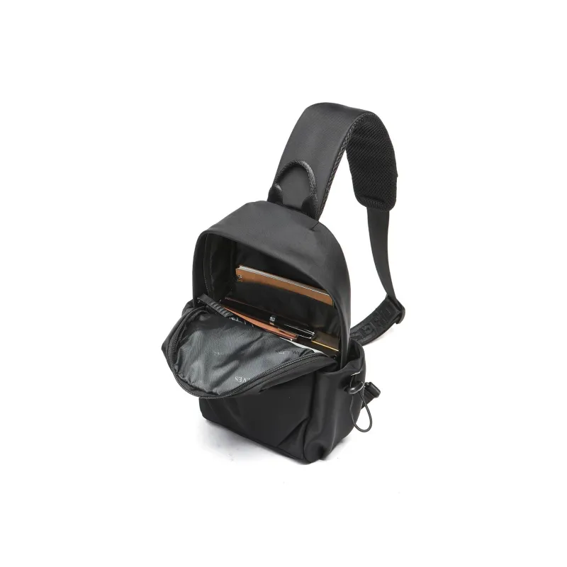 SEPTWOLVES Fabric Sling Bag Medium Size Men's Black-2