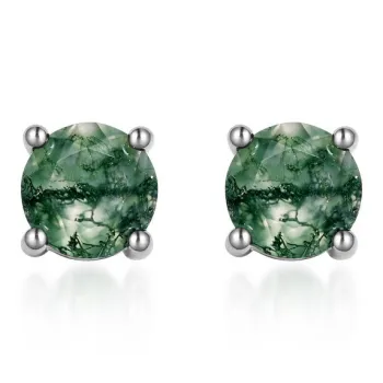 Long Fu Agate Stud Earrings Women's