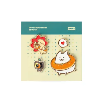 LINE FRIENDS ROY6 La Yang Puffy Collection Metal Cartoon Cute Accessories Badges